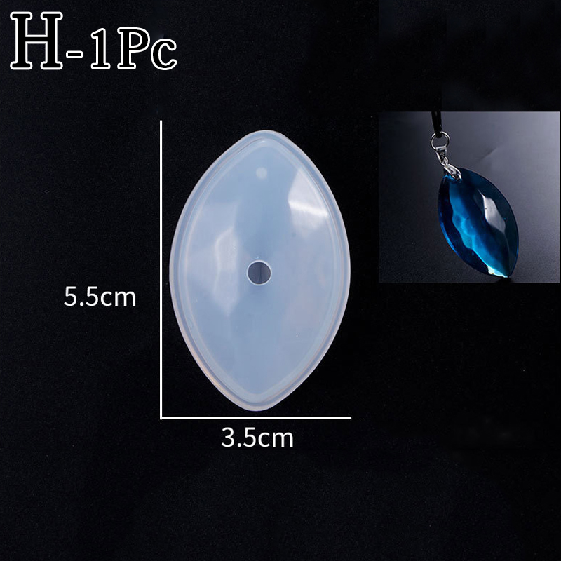 DIY Silicone Pendant Water Mold Epoxy Resin Craft Making Tool Jewelry Crystal Necklace Bracelet Earrings Geometric 3D Craft: H