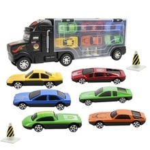 9 Stuks/set Van Draagbare Kinderen Mini Grote Vrachtwagen Speelgoed Niet Giftig Plastic Auto Model Speelgoed Container Truck Opslag winkelwagen Model Speelgoed: Default Title