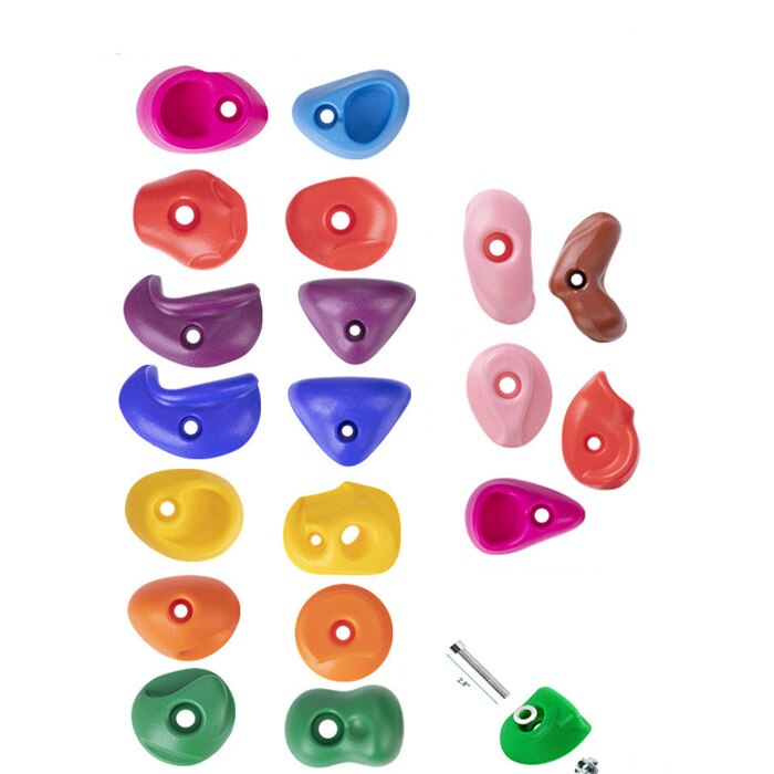Kids Klimwand Houdt Kinderen Houten Muur Klimmen Stenen Speelgoed Kind Speeltuin Sport Game Hand Voeten Hold Grip Kit: 19pcs without screw