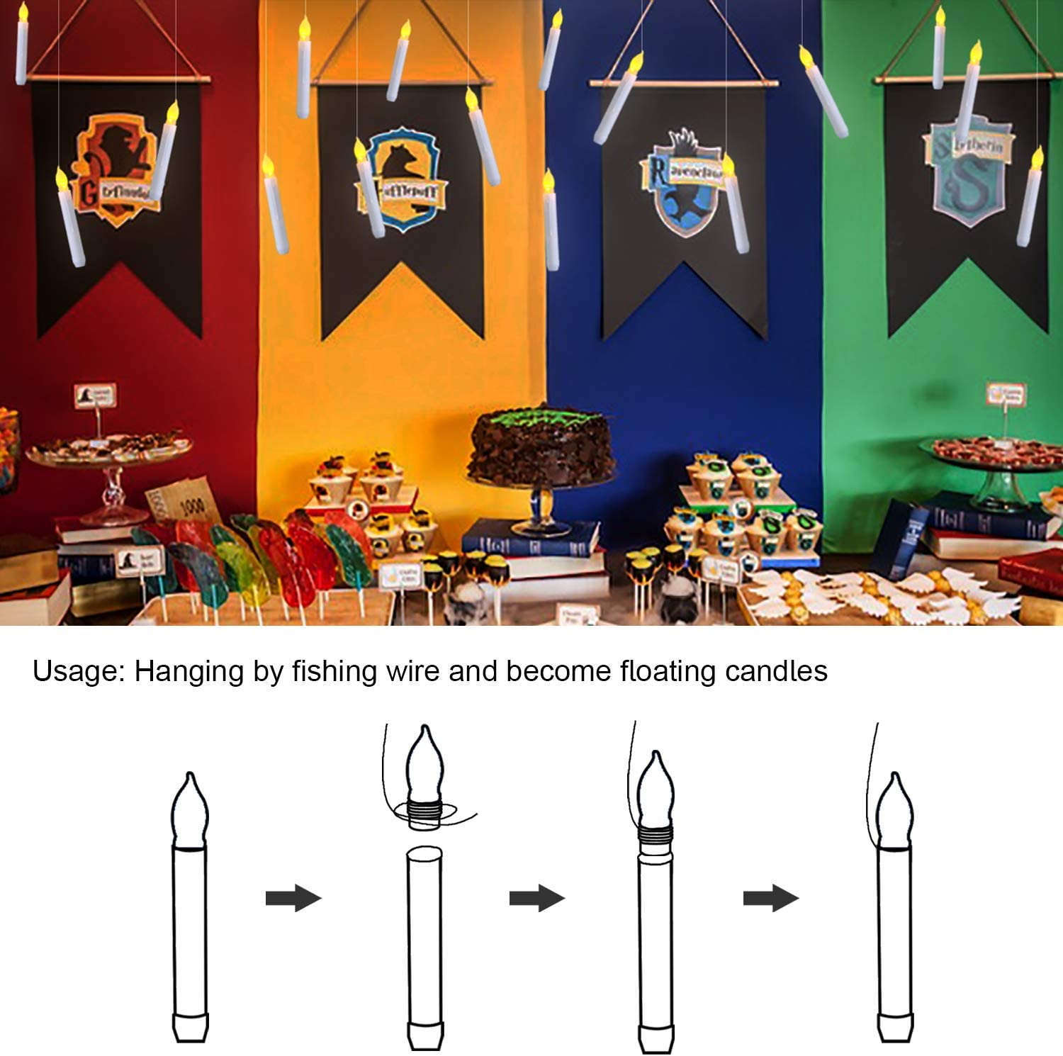 12PCS Flameless LED Taper Candles Lights, Battery Operated Candlesticks with Warm Yellow Flame, Dripless Taper Candles