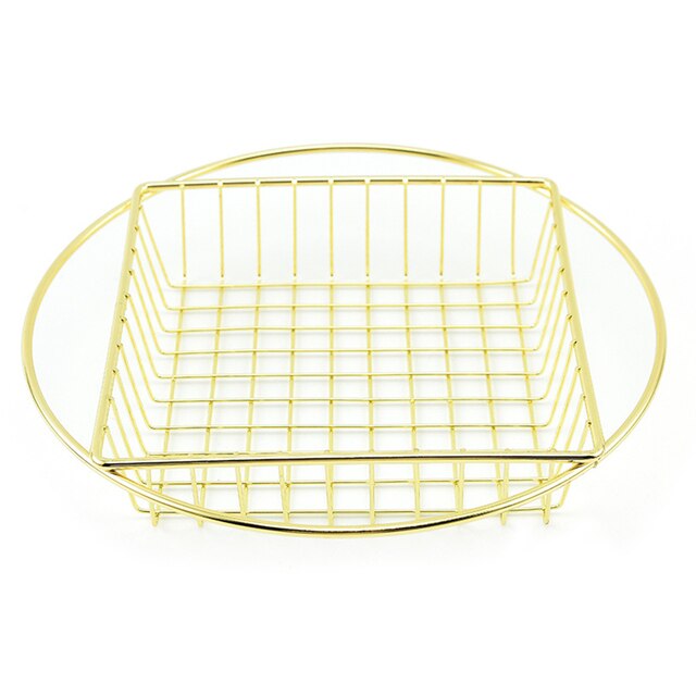 French Fries Basket Food Bucket Snack Potato Chips Barrel Container Tableware: Gold