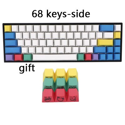 Copritasti Tastiera meccanica PBT Gesso di Colore Set keycap GH60 FFC660 64 tasti 87 eys 104 tasti 108 tasti Chiave Cap: 68keys side