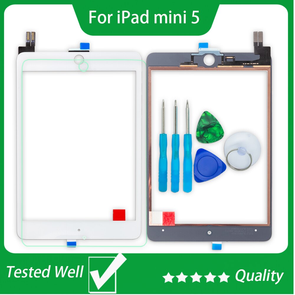 1 stück touchscreen für ipad min 5 (5th. generation  a2124 a2126 a2133 , digitizer-sensor-glaspanel mit werkzeug und gehärtetem glas