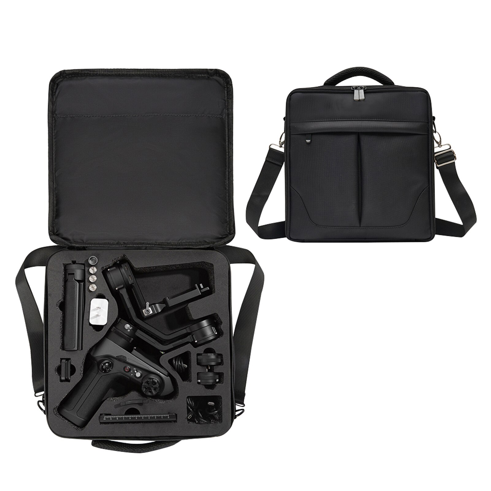 Wasserdichte reise- und outdoor-tasche mit großem fassungsvermögen, schultergurt, kratzfester tragetasche, passend für zhiyun weebill 2: Schwarz