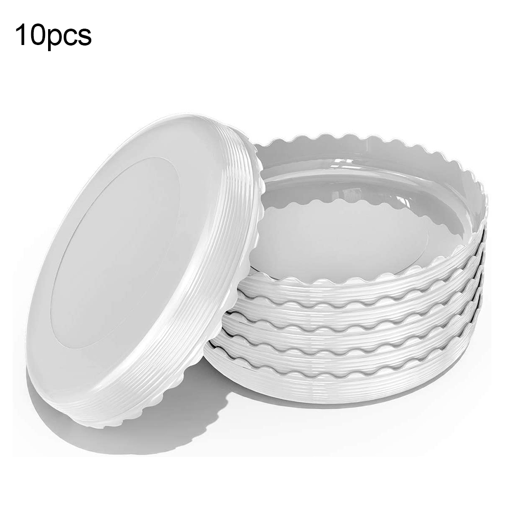 10pcs Mini Flower Pots Colourful Round Plastic Plant Flower Pot planters for succulents Decor Plants Desktop Flower Pots: White 15cm