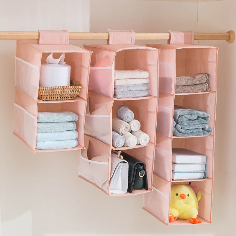 Multi-Layer Hanging Closet Organizer Hanging Bag/Shelf Foldable For Bra Storage Bag Socks Clothes Storage Organizer Hanging Bag