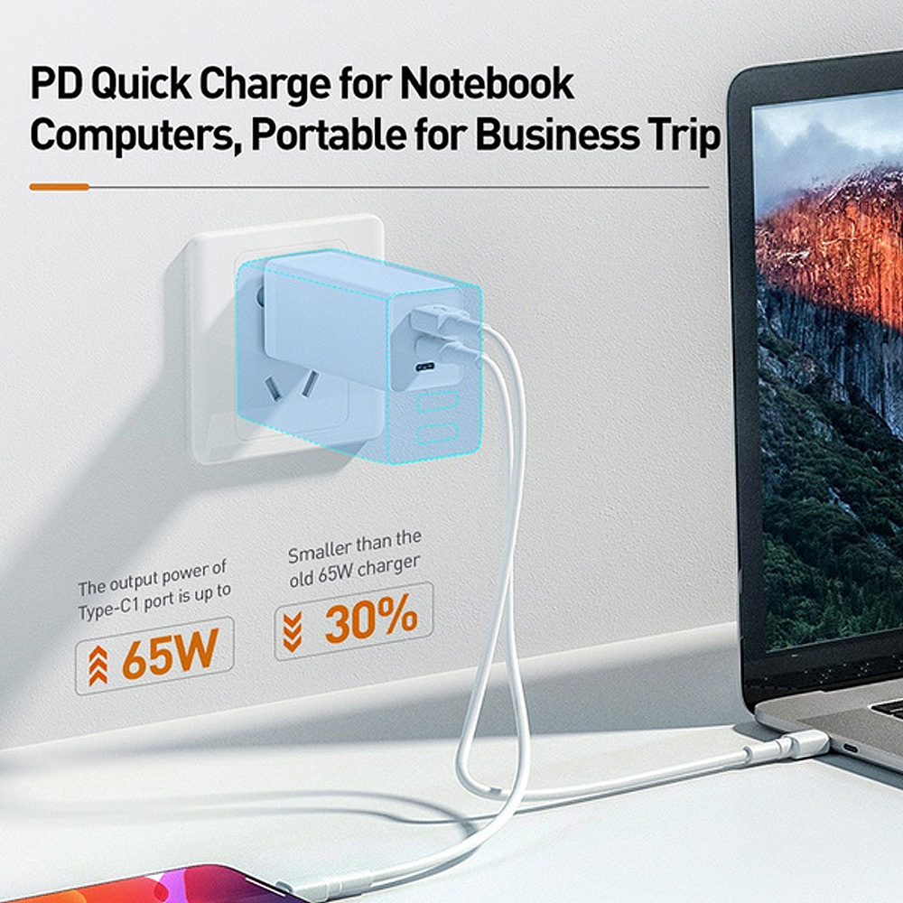 Ładowarka USB 65W szybkie ładowanie 4.0 3.0 QC4.0 QC PD3.0 PD USB-C typ C szybka ładowarka USB dla iPhone 12 Pro Samsung Macbook iPad