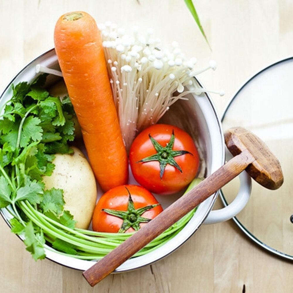 Mestolo di legno Servire Trafitto Da Tavolo Piatto Caldo Cucchiaio Ramen Zuppa Cucchiaio Scanalato notizia in anticipo H5