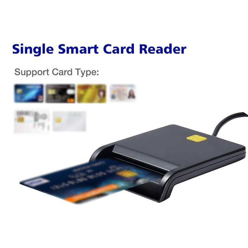 Usb 2.0 Smart Card Reader Voor Bankkaart Sim/Atm/Ic/Id Emv Kaartlezer voor Windows 10 8 7 Linux Os Iso 7816