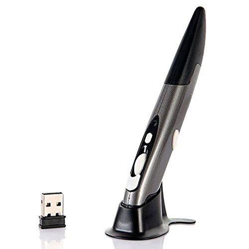 Hessy 2.4G Wireless Optical Presenter Pen Mouse for Tablet Laptop PC Desktop Mini 2.4GHz USB Mouse Computer Peripheral: gray