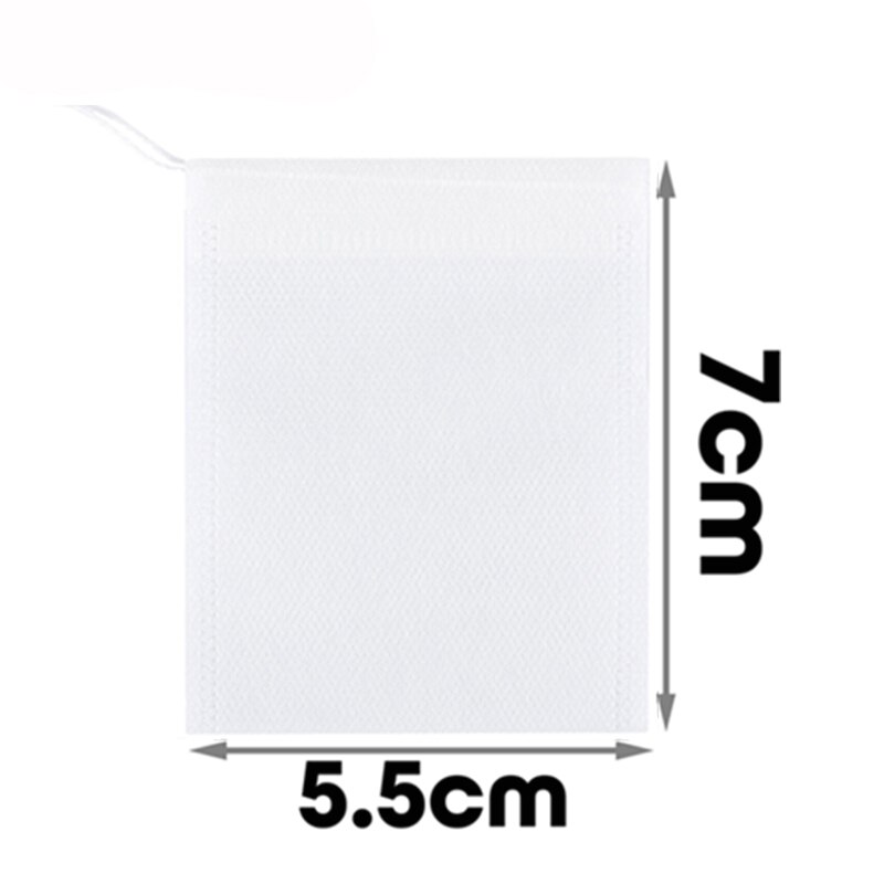 100 Pcs Empty Tea Bags with Strings Filter Tea Bag Hydrophilic Nonwoven Fabric for Food 5.5*7.0cm Teabags For Tea Bag Infuser