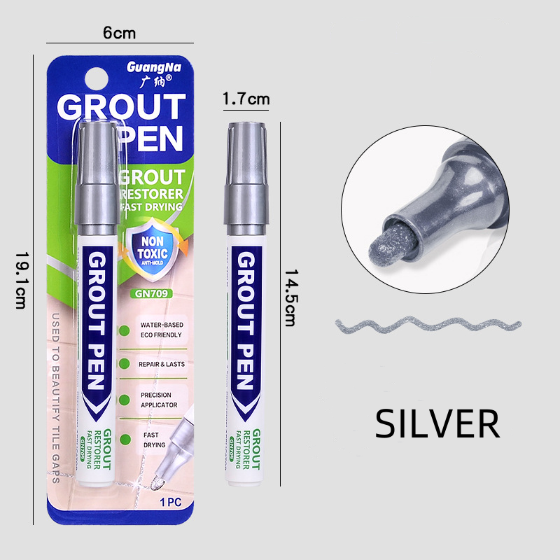 8 farver hvid fugepen vandtæt vægfuge restaureringspen til badeværelse, væg og gulv, dekontaminering, søm reparationspenne: Grøn