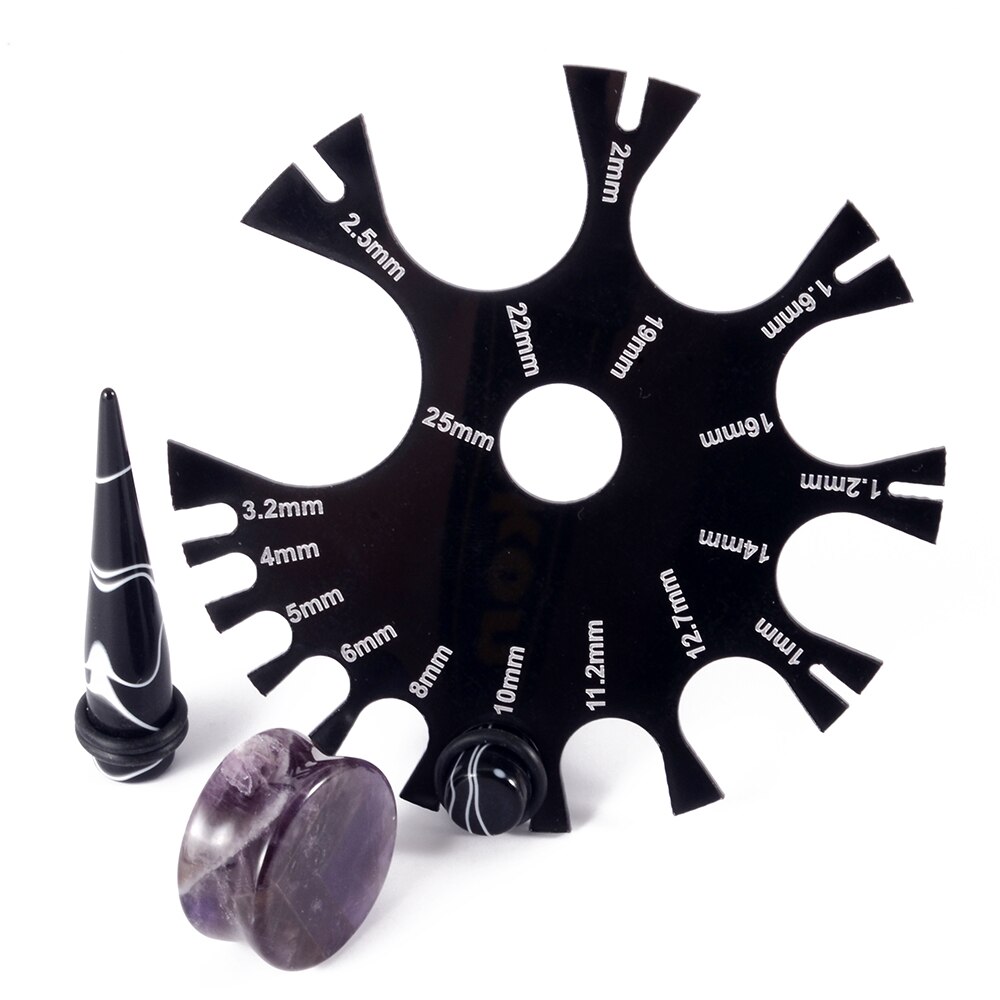 1Pc Acrylic 18g to 1" Gauge Wheel Tool Measure size for Body Piercing Measurement Tester Ruler Gauge Diameter Tools welry
