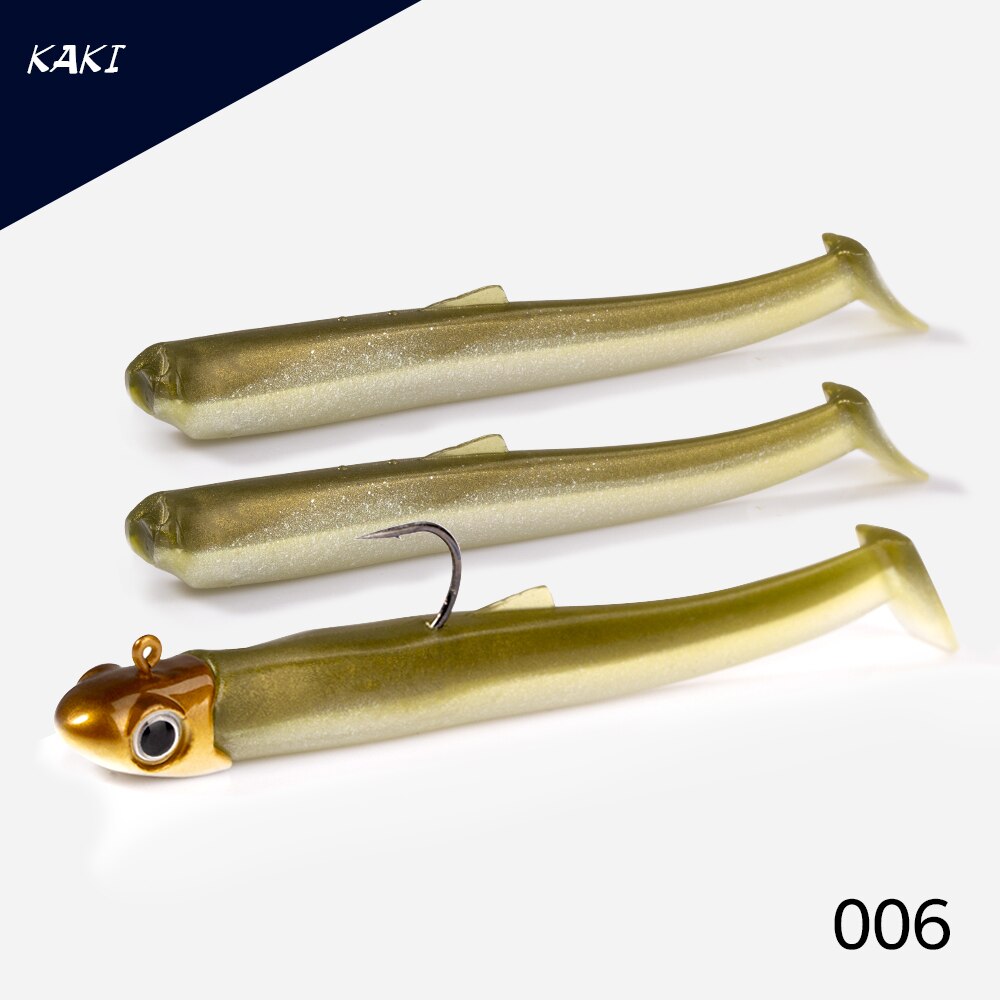 Hunthouse Official Store Fishing Soft Lure sinking 10g/15.3g/20.7g 100mm Jig Head Reflective Wobbler Crazy Eel for bass pike: 006 / 100mm jig head 5g