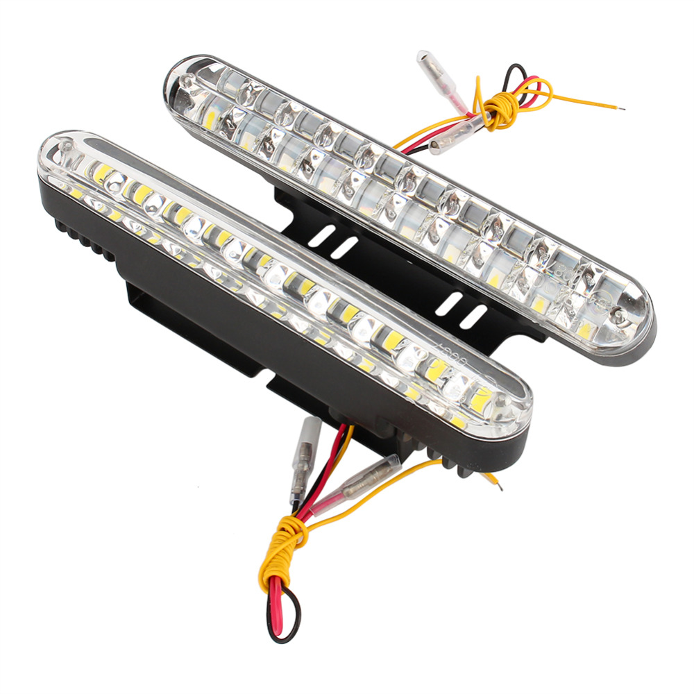 2 stuks 30 LED Auto 12V DC Dagrijverlichting DRL Driving Daglicht Lamp + Turn SignalUltra-Slim en Super Bright LED