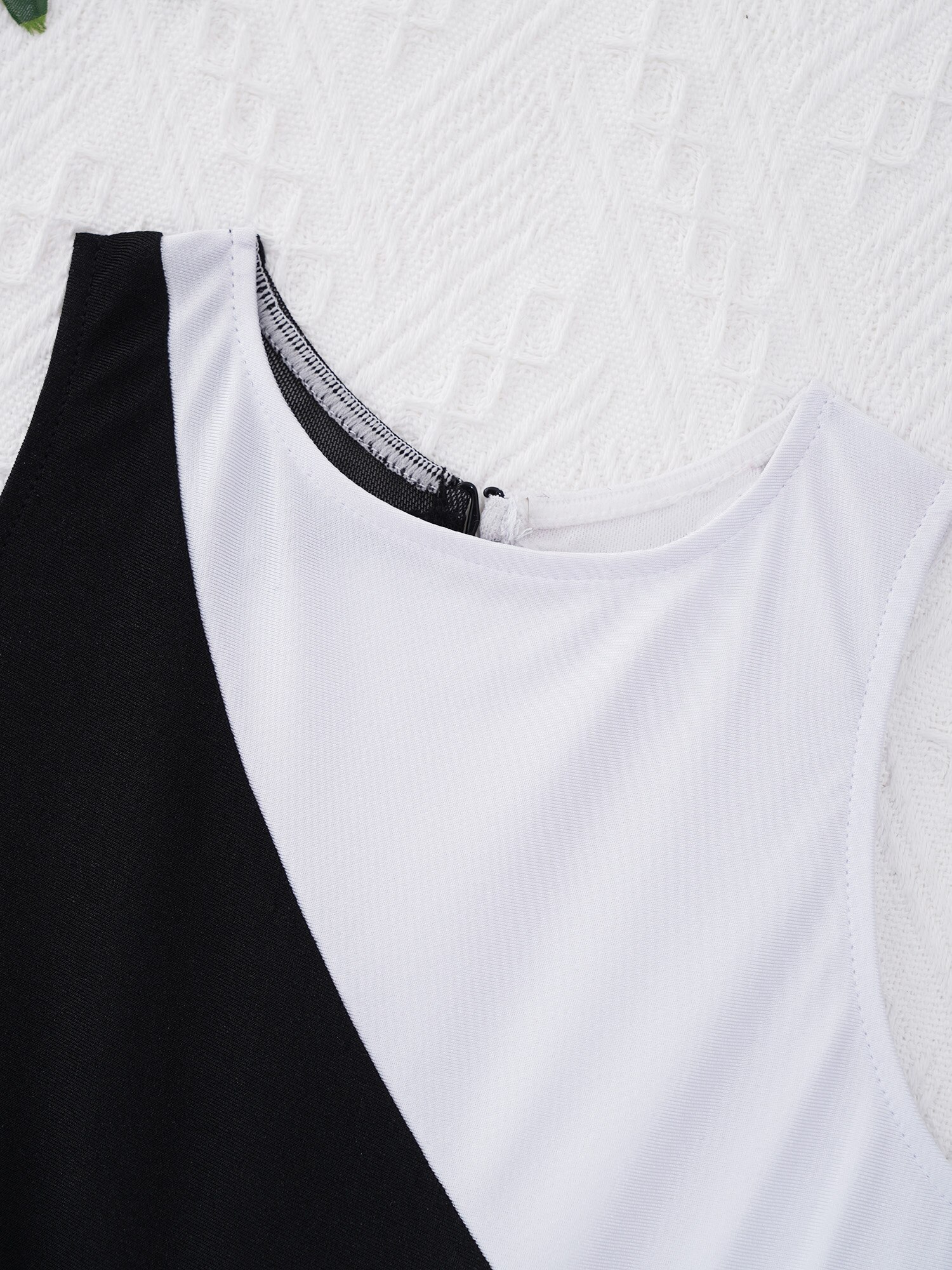 Kids Girls Teen Gymnastics Leotard Dancewear Sleeveless Patchwork Ballerina Clothing Ballet Class Dance Jumsuit Workout Bodysuit