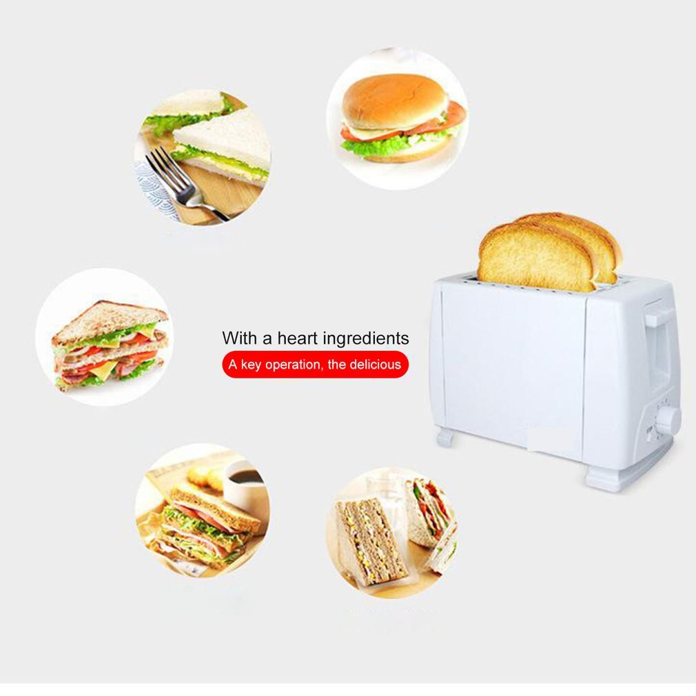 Home 2 Slice Toaster Bake Fried Egg Heating Thaw 6 Files Timing Automatic Pop-Up Function Toaster Breakfast Machine