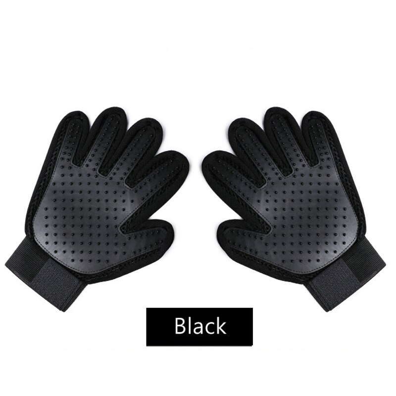 Guanto per animali domestici guanto per toelettatura per gatti spazzola per despargimento pulizia efficace dei capelli guanti per massaggi per animali domestici spazzola per la rimozione dei capelli pulita per il bagno: nero 1pezzi / sinistra mano