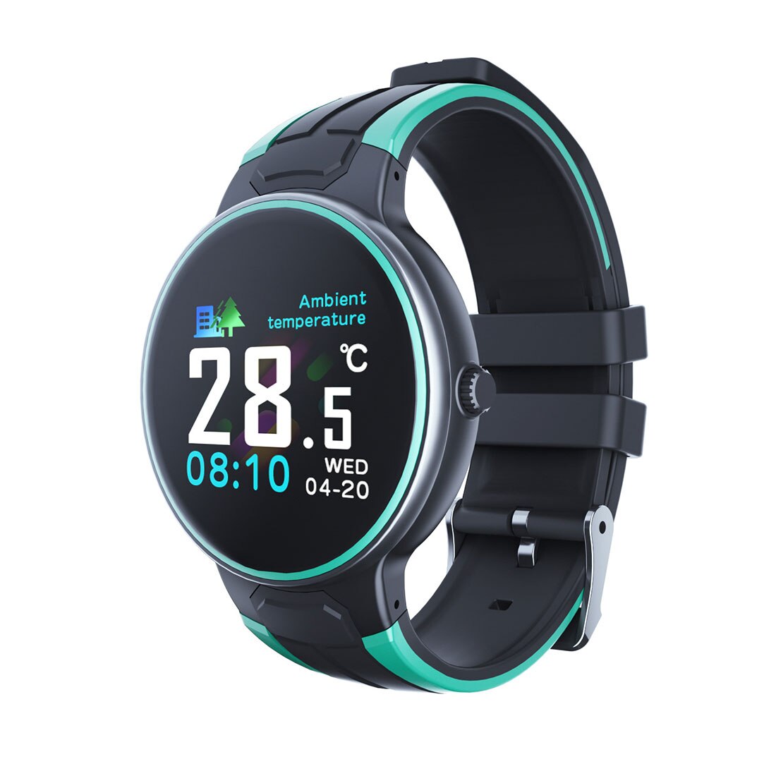 Smart Watch Round smart watches for Android phones and iOS phones compatible with iPhone Samsung IP67 Swimming WaterproofFitnes: Green