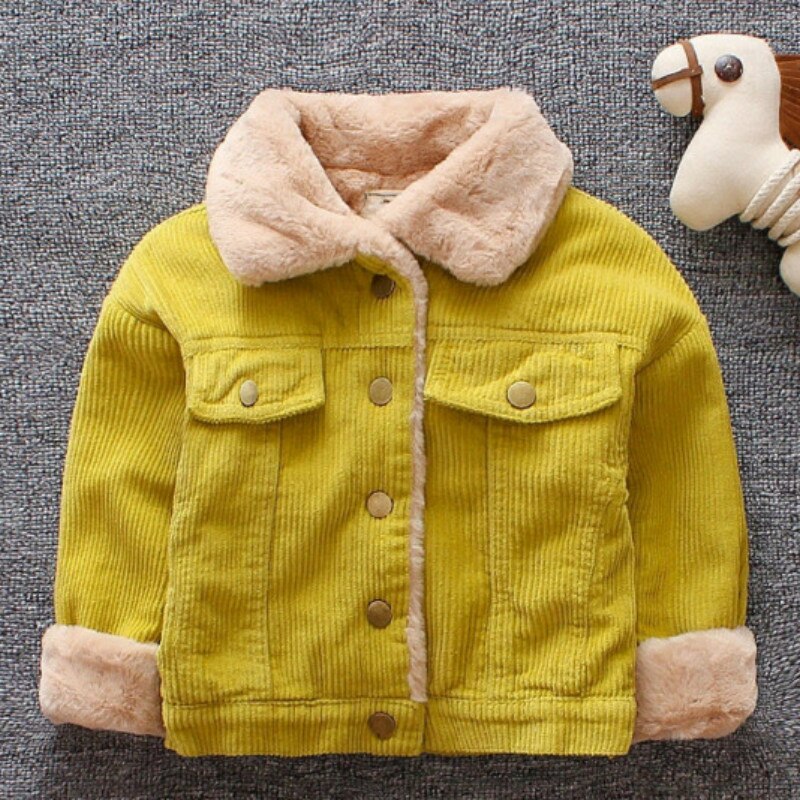 Baby Peuter Pluche Corduroy Jas Herfst Voor Jongens Meisjes Winter Lange Mouwen Button Down Uitloper Winter Warm Cardigan1-4Years