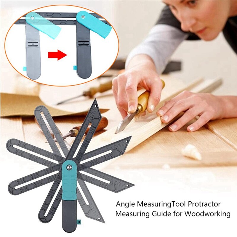 Adjustable Angle Ruler With Lock,Fast Marking Woodworkers Accessories Contour Edge Rule Goniometer Gauge Measure Tool