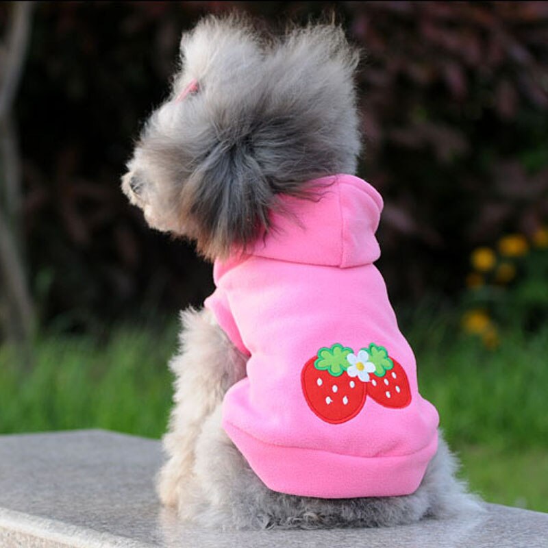 Hundetøj sweatshirt efterår vinterhund hættetrøje lyserød til små hunde kat mops yorkshire terrier hættetrøjer hundesweatshirt tøj #18