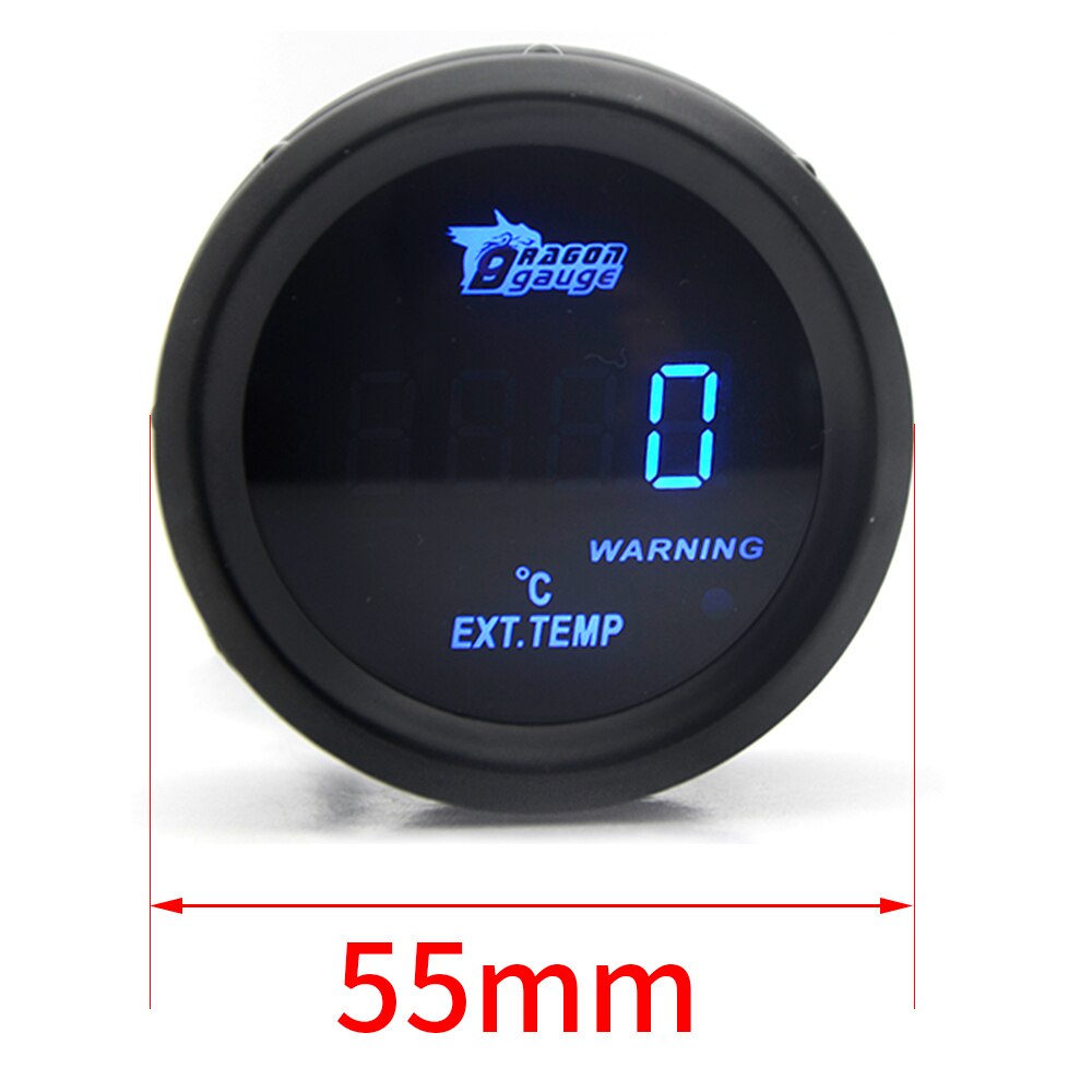 Dragemåler 2 " 52mm eksostemperaturmåler digital eksostemperaturmåler blå led egt ext måler bilmåler med sensor