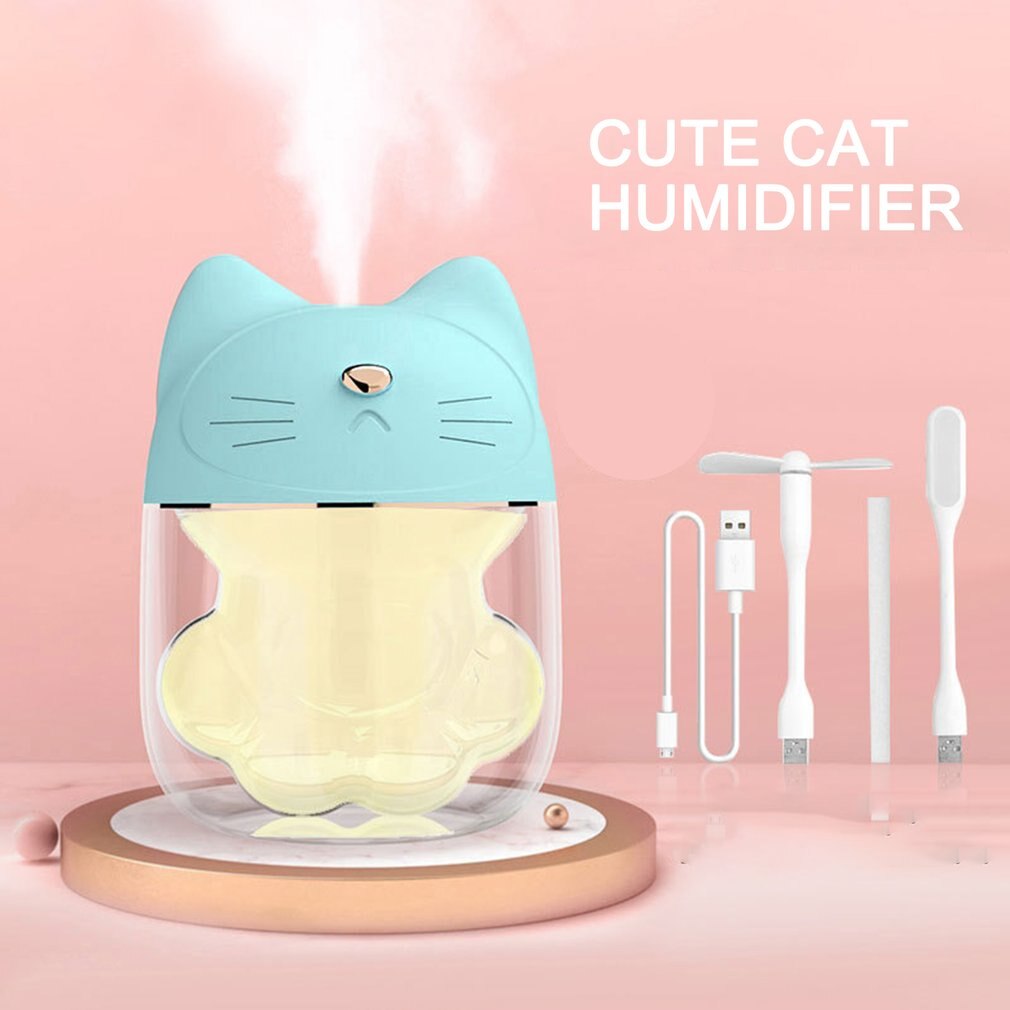 Cute Cat Claw Cup Air Humidifier USB Desktop Diffuser Mist Maker Ultrasonic Air Humidifier Colorful Night Light