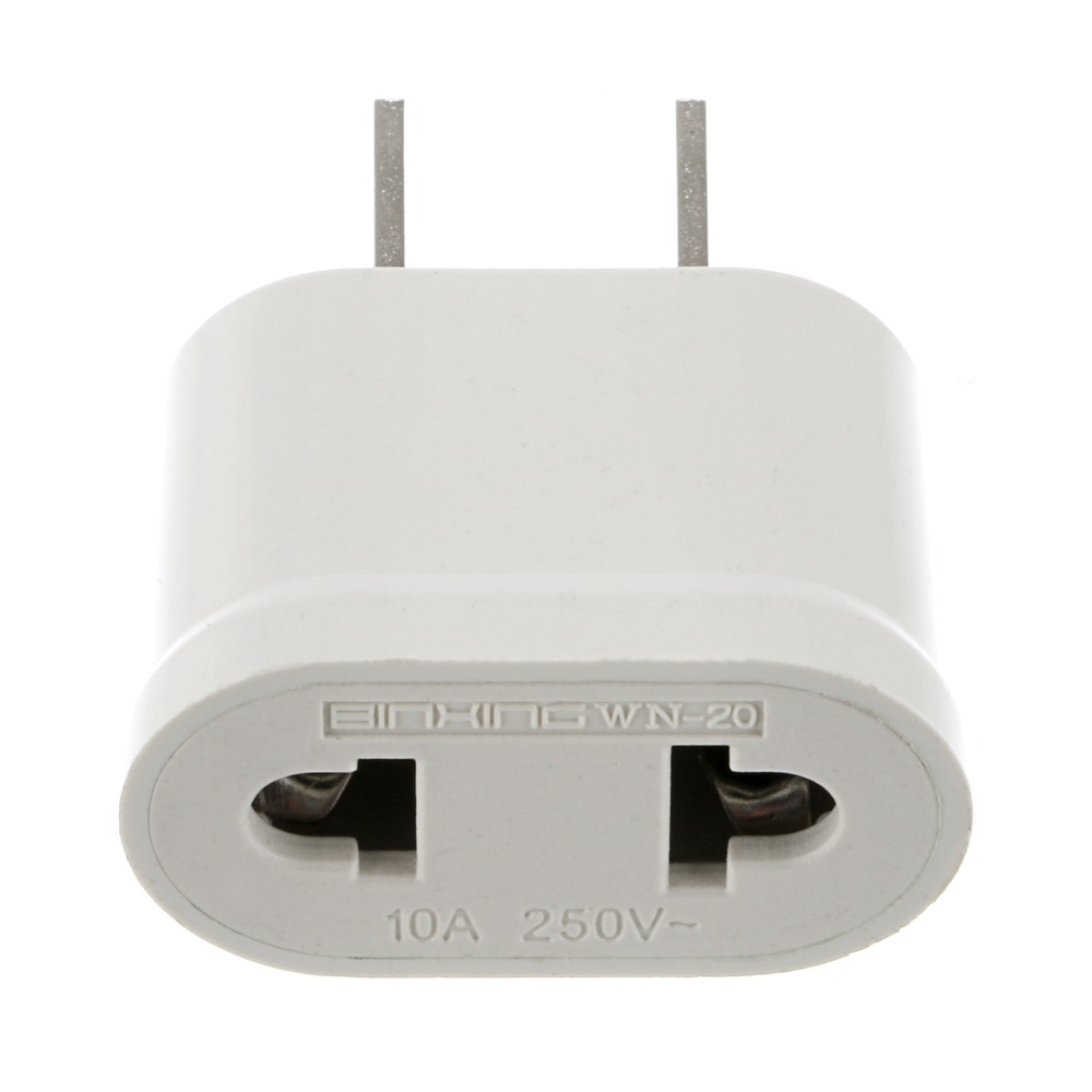 1 PCS EU to US Travel Charger Wall AC Power Plug Adapter 250V AC 10A Converter Plug Adaptor Europe to USA White/Black