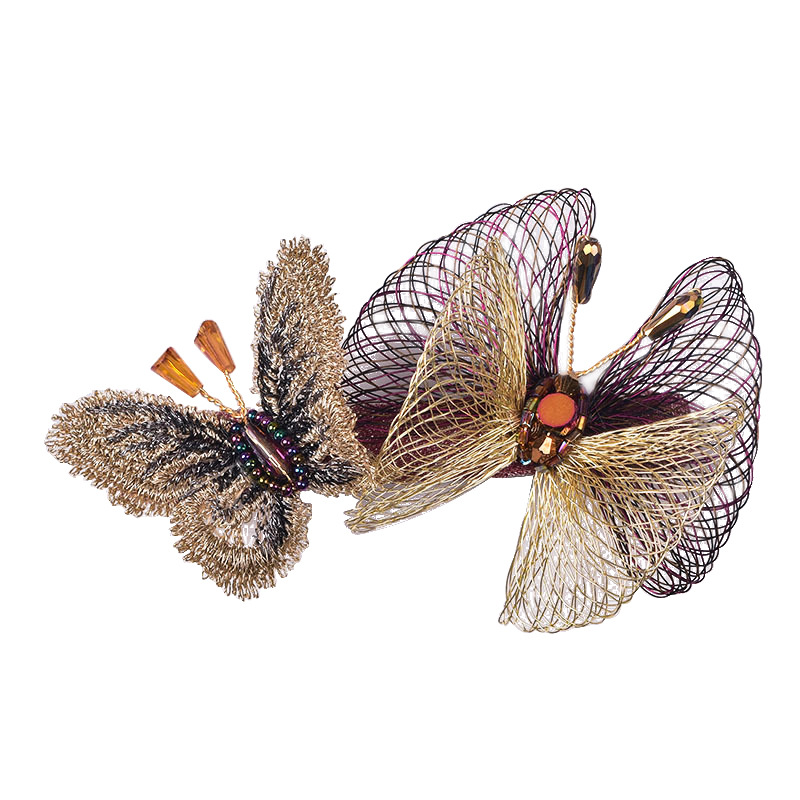 Original Handmade Copper Wire Flower Shape Hair Clips for Women Girls Chinese Style Braided Hair Clips Hair Accessories: black