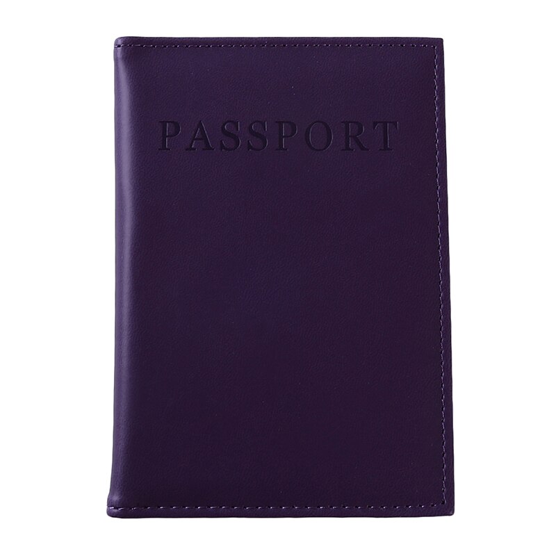 Solide Farbe Multi-Karte Passport Karte Karte Geldbörse Reisepass Schutz Brieftasche Visitenkarte Weichen Passport Abdeckung: purple