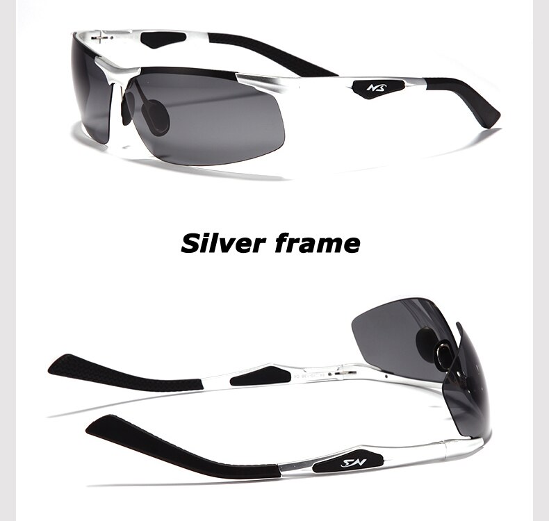 mannen Gepolariseerde Zonnebril TAC UV400 Zonnebril aluminium magnesium frame auto driver gepolariseerde zonnebril: Zilver