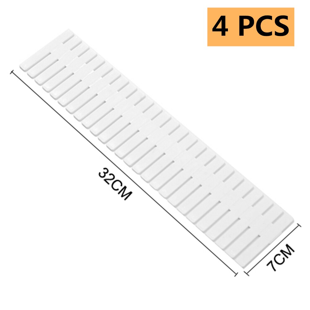 Regulowana plastikowa przegroda szuflady DIY regały magazynowe gospodarstwo domowe dowolna kombinacja ścianka działowa oszczędność miejsca narzędzia podziału: 4szt-biały