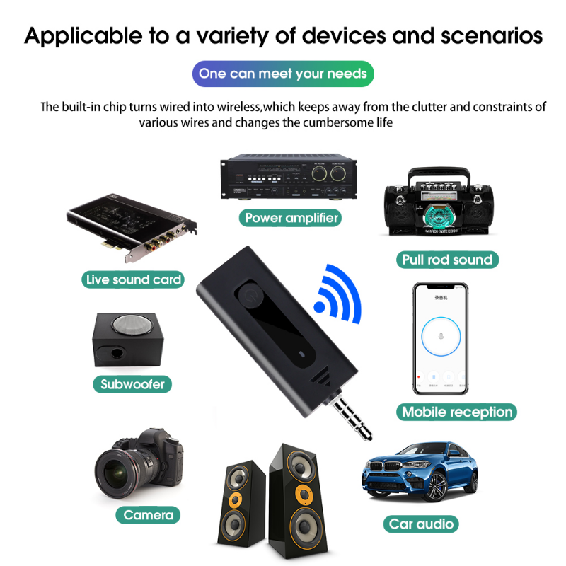 Wireless 3.5mm Lavalier Microphone Bluetooth 5.0 Recording Universal Mini Mic for Camera Speaker Smartphone Lapel Microphone
