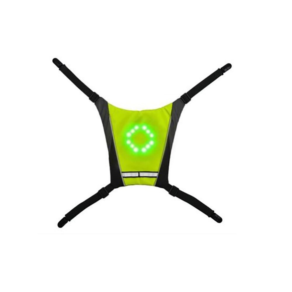 Bicycle Vest 5 LED Signal Safety Light Outdoor Cycling Wireless Remote Control LED Bike Lights Vest for Hiking Riding Climbing: Green