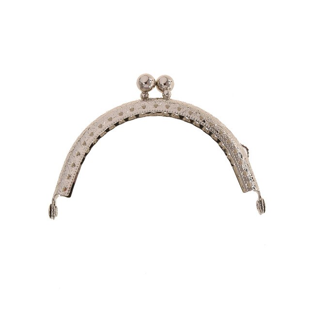 8.5Cm Metalen Portemonnee Frame Handvat Maken Kus Sluiting Lock Clutch Bag Portemonnee Handtas Accessoires Brons Tone Tassen onderdelen: Silver