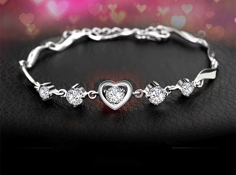 Pulsera de corazón para de San Valentín, de cumpleaños de Año para novia