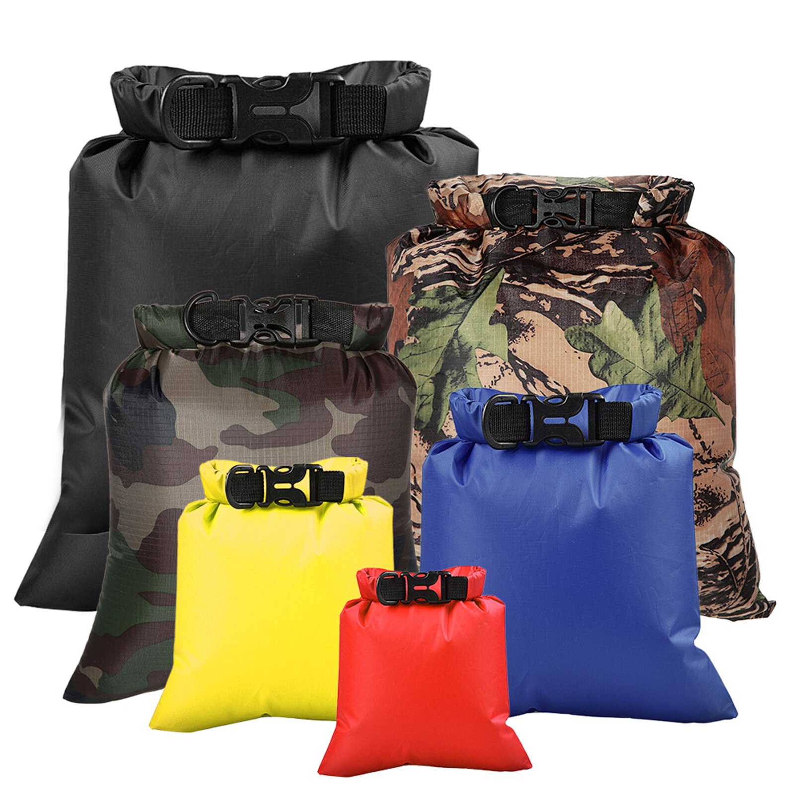 Bolsa impermeable para exteriores, saco seco para flotar en bote, Kayak flotante, playa, pesca, Kayak, accesorios, 6 uds.: Multicolor 3