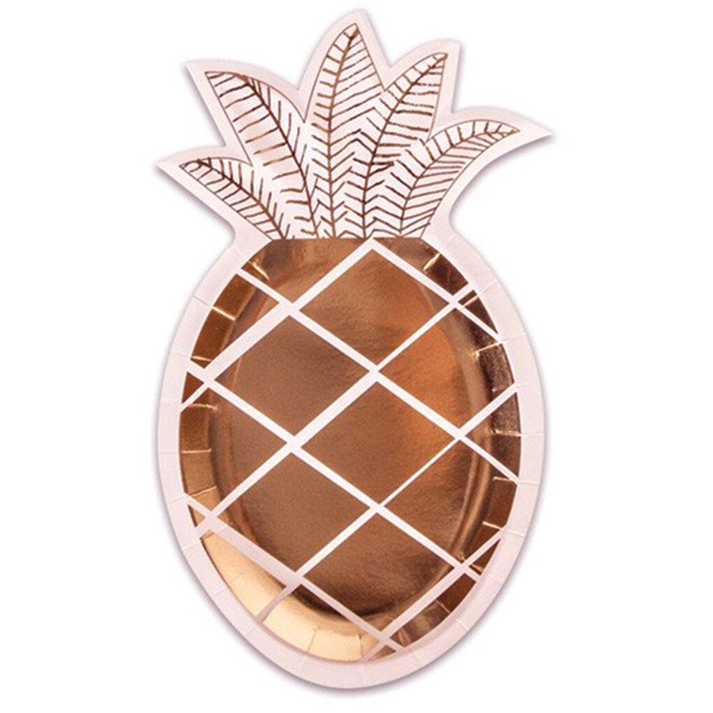 8 st/påse ananas papperstallrikar engångsbröllop födelsedag frukt servis skiva baby shower tårtform: 2