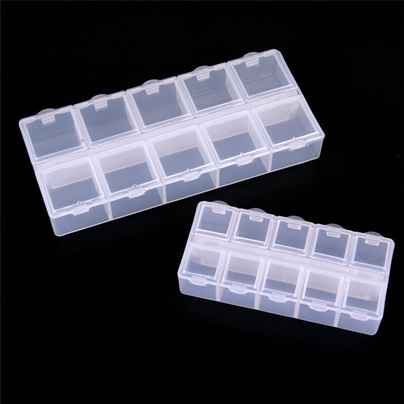Pilulier Transparent Portable 10 Cases, 1 unité, boîte à médicaments hebdomadaire, 2 tailles, étui de voyage
