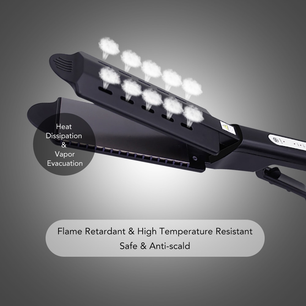 Steam Hair Straightener Temperature Adjustment Ceramic Tourmaline Ionic Flat Corrugation for Hair Curling Automatic Hair Curler