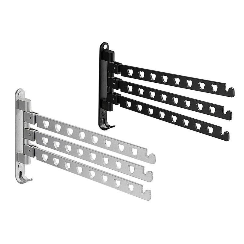 Aluminum Clothes Rack Swivel Folding Clothes Hanger Rack Balcony Drying Rack Clothes Hanger Wall Mounted Hanger