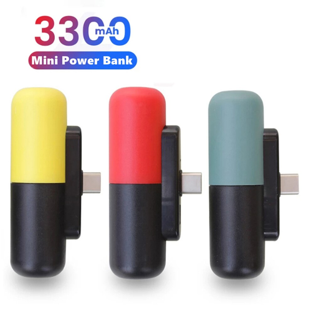 3300mAh Mini Power Bank For iPhone 11 12 Xiaomi Samsung External Battery Powerbank Portable Travel Phone Charger Cute Poverbank