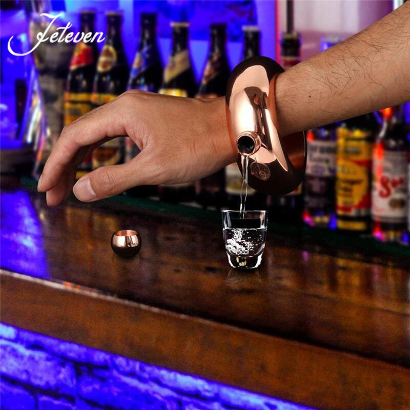 Bracelet en acier inoxydable Bracelet hanche flasque alcool whisky liqueur porte-Pot Drinkware bijoux