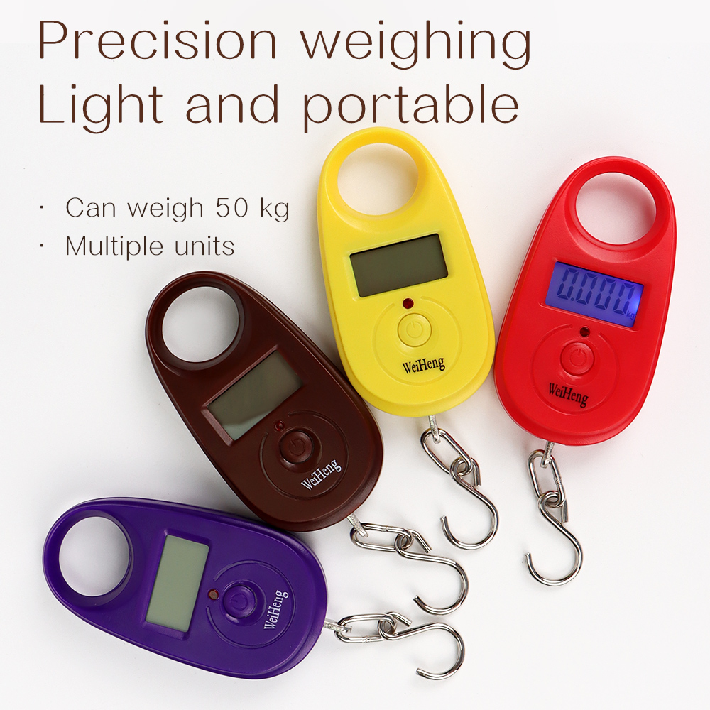 Mini báscula de gancho Digital de 25kg y 5g, báscula colgante electrónica portátil, báscula de bolsillo de pesca para equipaje de precisión con retroiluminación