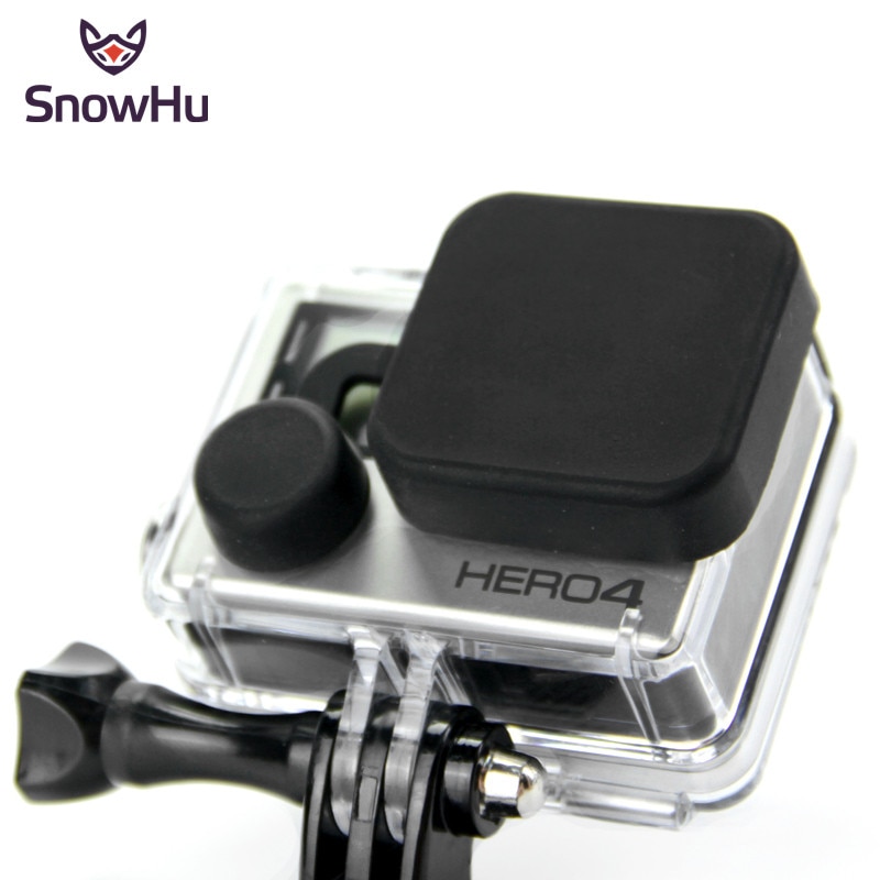 SnowHu voor GoPro Accessoires Behuizing Beschermende Waterdichte Case Silicone Lens Cover Voor Go Pro Hero 4 3 + Camera Zwart GP118