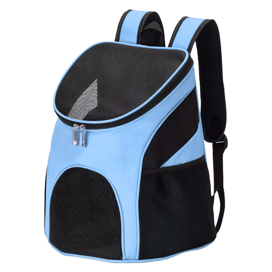 Foldable Pet Carrier Backpack Dog Cat Outdoor Travel Carrier Double Shoulder Bag Space Capsule Cat Backpacks For Bag Small: Blue / L33xW30xH38CM