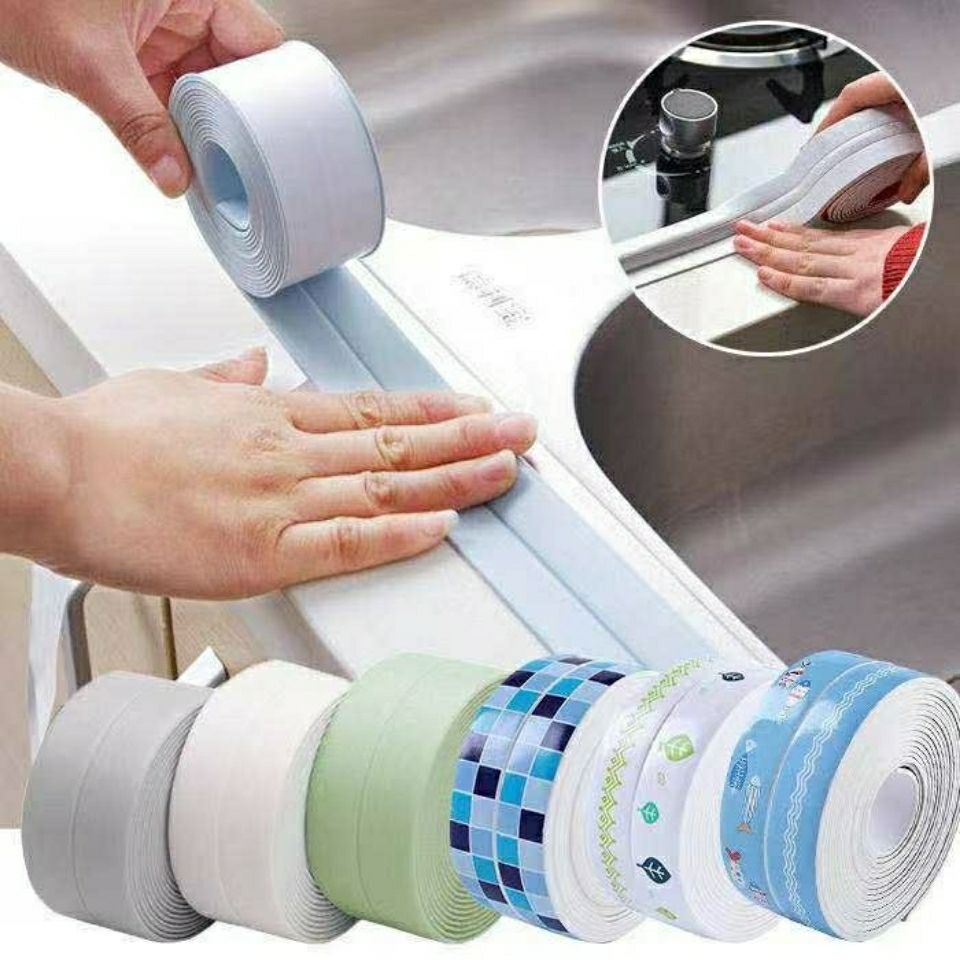 Waterproof Strip Sink Sticker Gap Fissure Sealant Happy Day Mildewproof Tape