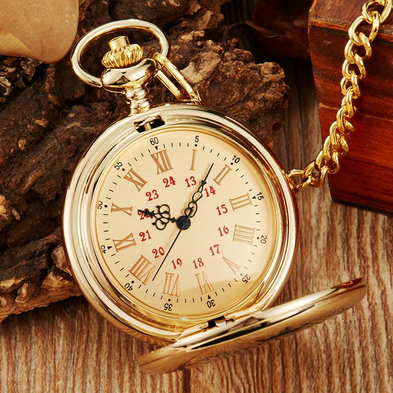 Reloj de bolsillo de cuarzo, de aniversario, reloj de bolsillo grabado I LOVE YOU con colgantes con collar de cadena, reloj de