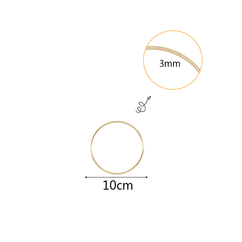 Metalli seppele sieppari pyöreä vanne rengas diy seppele käsityö unelma sieppari kehä keinotekoinen kukka teline häät morsian käsintehty seinä koriste: 10cm
